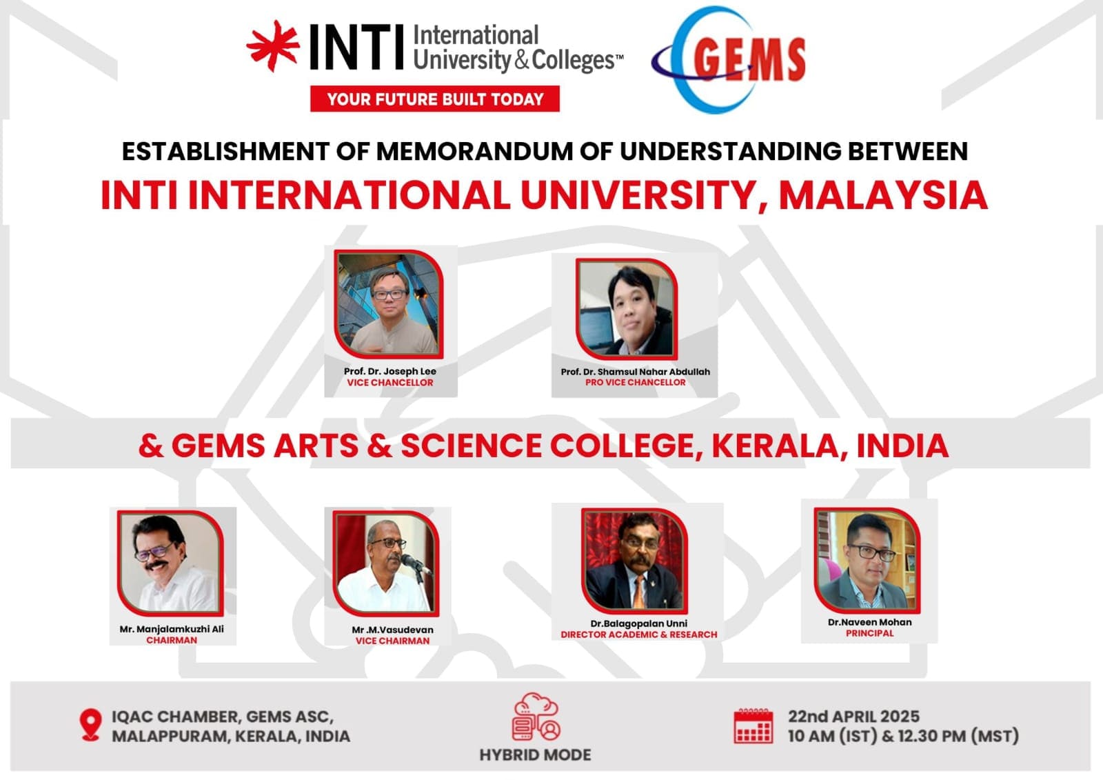 MoU with INTI International University, Malaysia