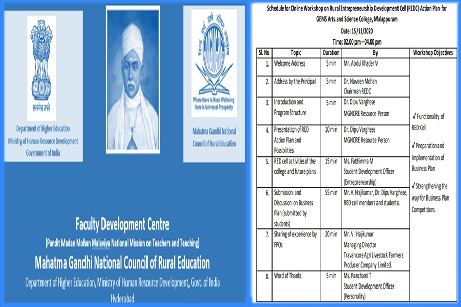 Online Workshop on Rural Entrepreneurship Development