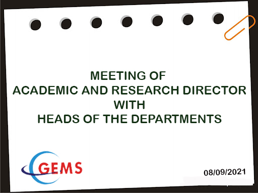 Meeting of Academic and Research Director with Heads of the Departments