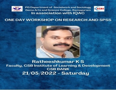 ONEDAY WORKSHOP ON RESEARCH AND SPSS