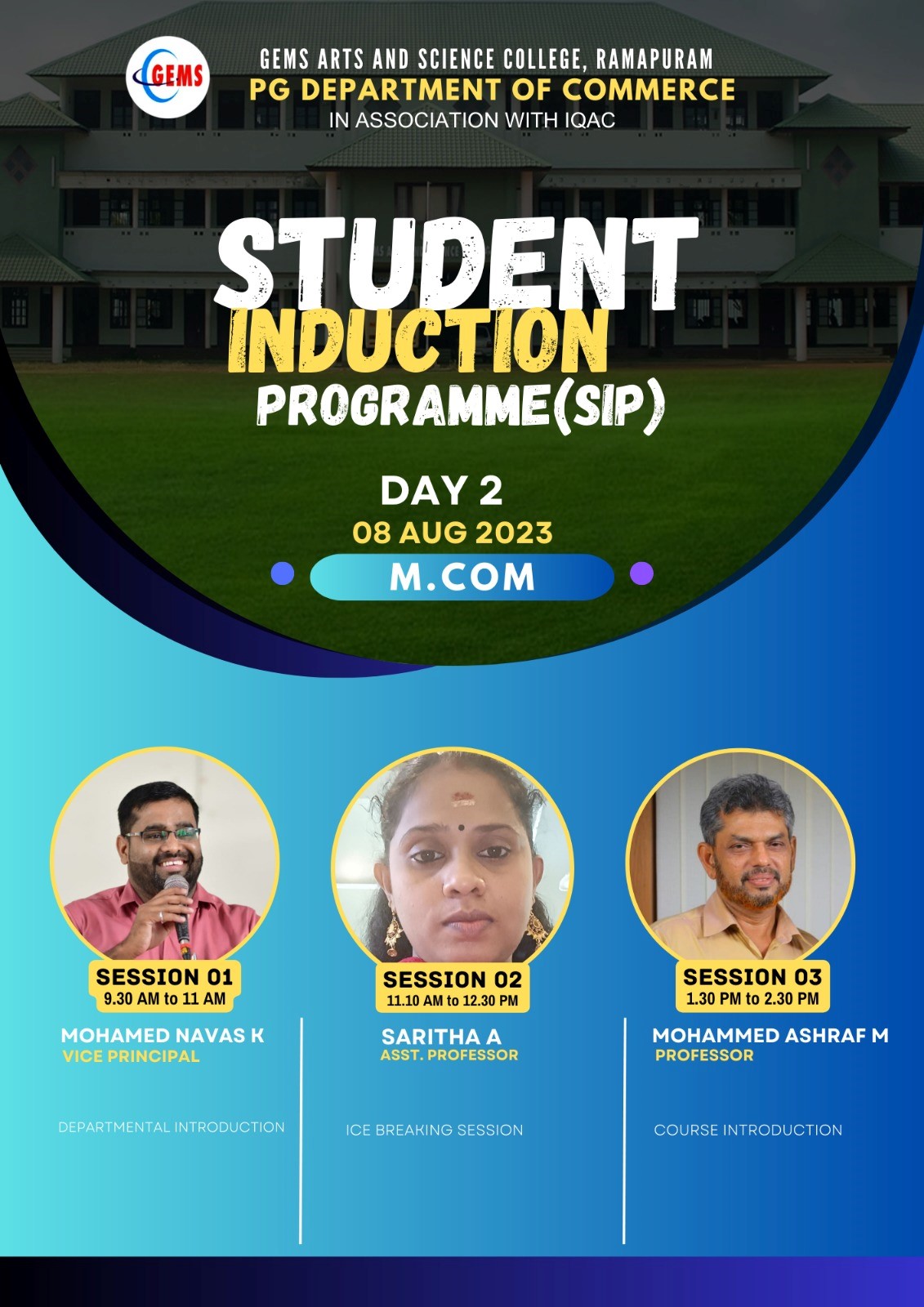 Student Induction Program for M.COM