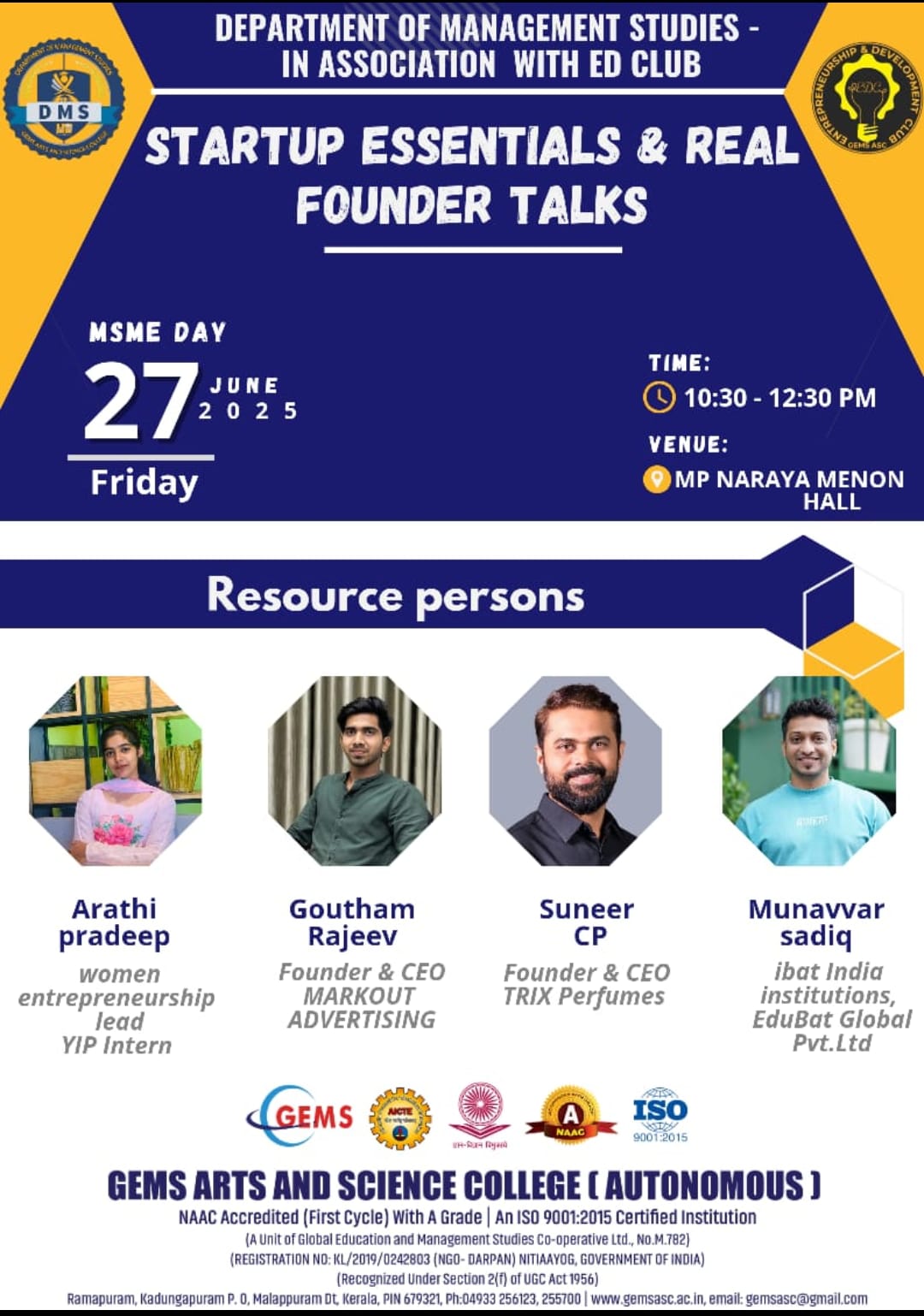 STARTUP ESSENTIALS & REAL  FOUNDER TALKS