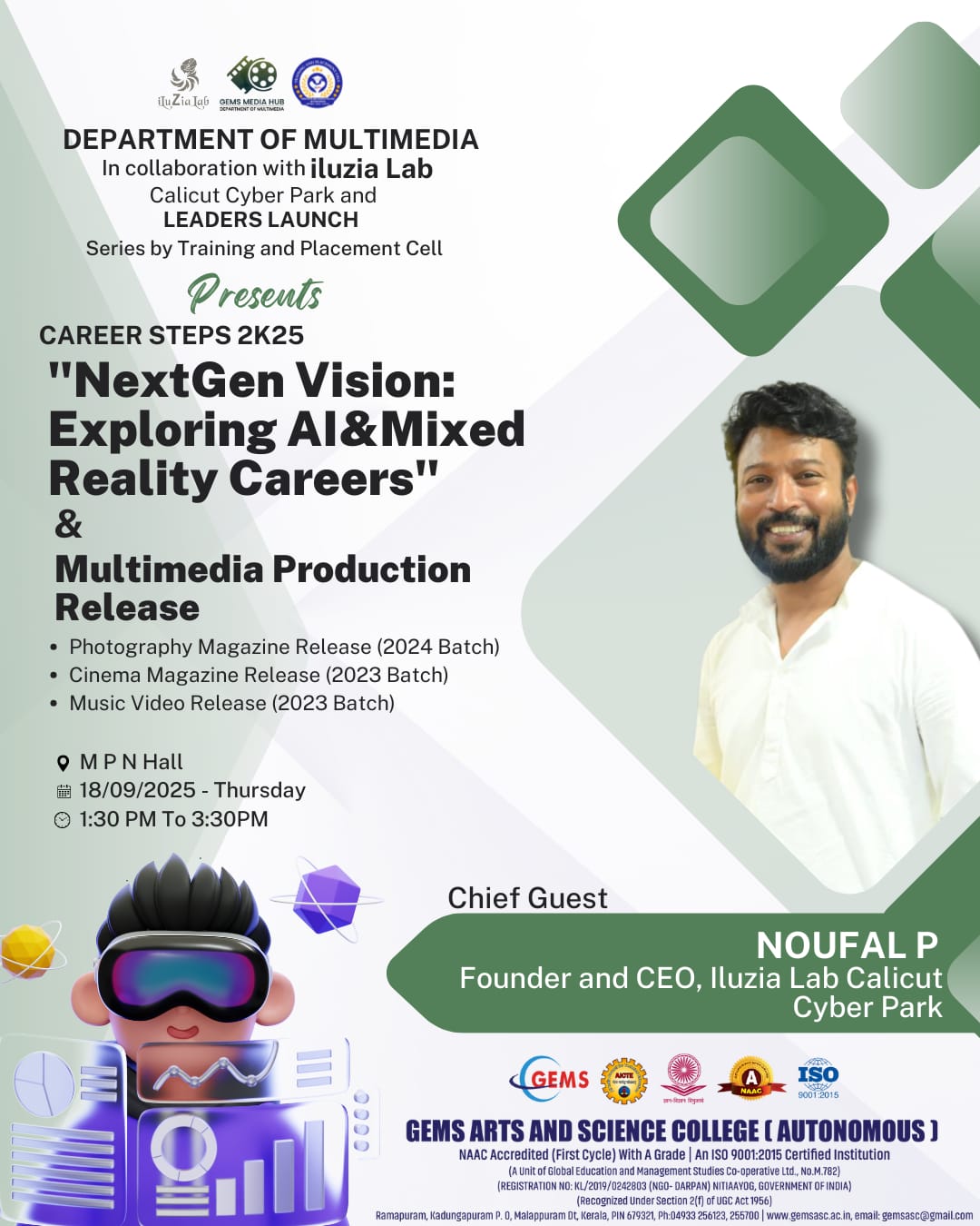 Career Steps 2K25: NextGen Vision – Exploring AI & Mixed Reality Careers – Department of Multimedia