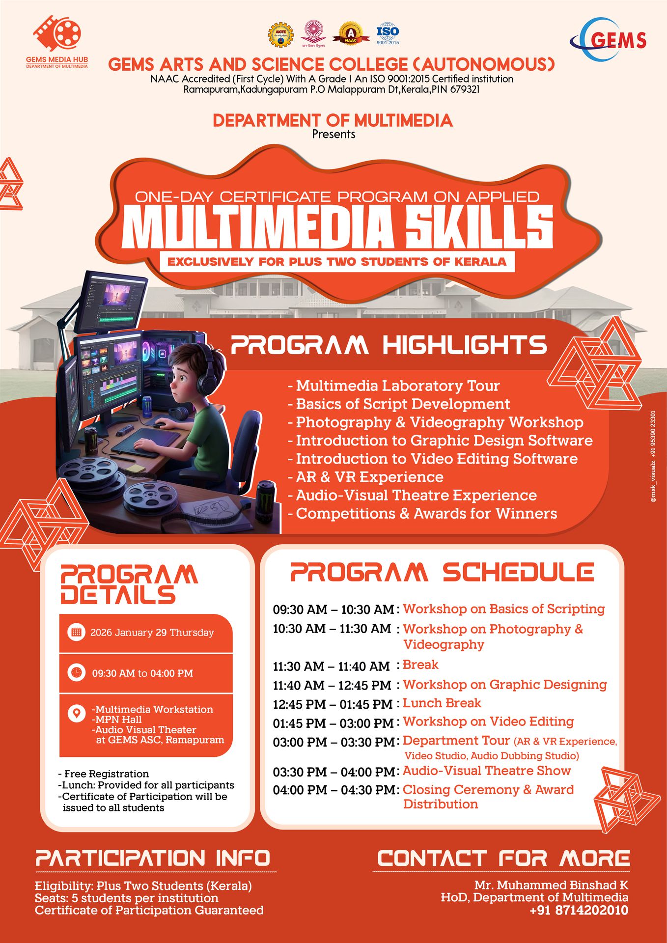 Extension Activity One-Day Certificate Program on Applied Multimedia Skills