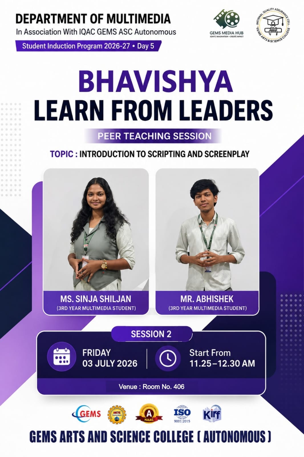 Peer Teaching Session "Bhavishya: Learn from Leaders"