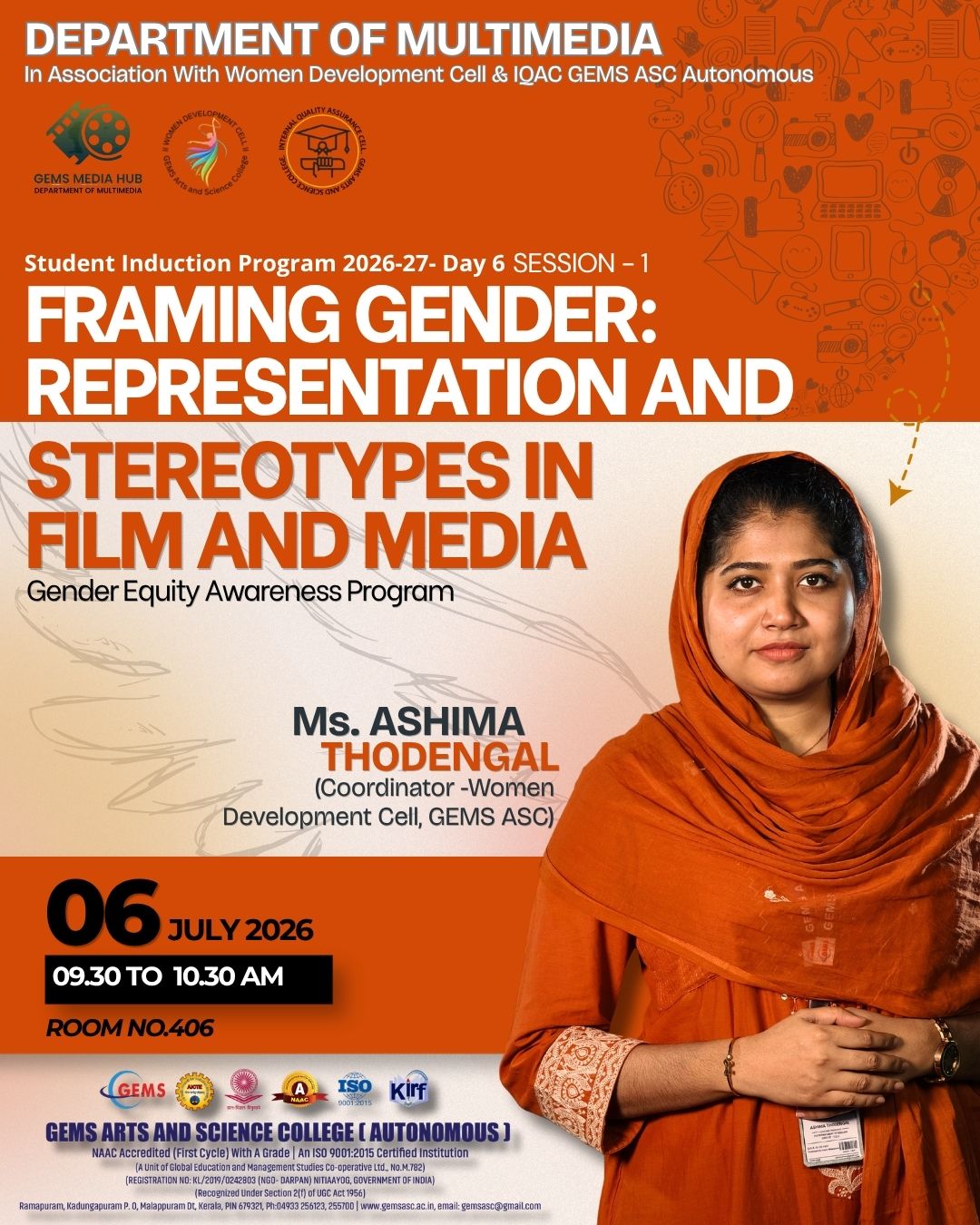 Gender Equity Awareness Program "Framing Gender: Representation and Stereotypes in Film and Media”