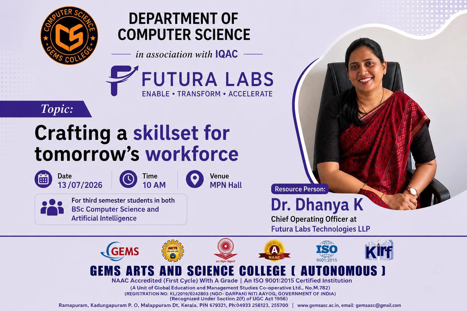 EXPERT SESSION ON “CRAFTING A SKILLSET FOR TOMORROW'S WORKFORCE”