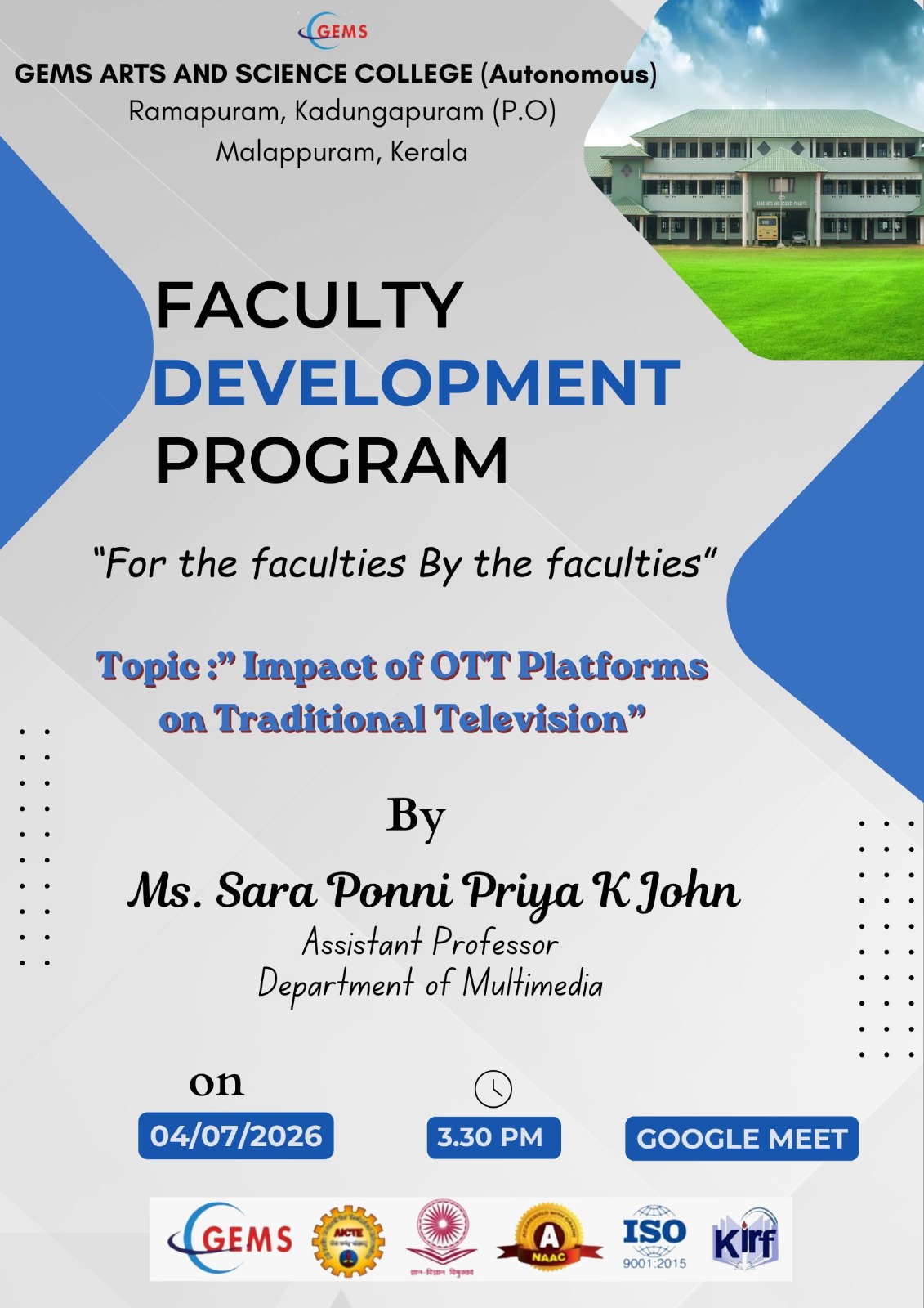 FRIDAY FACULTY SEMINAR