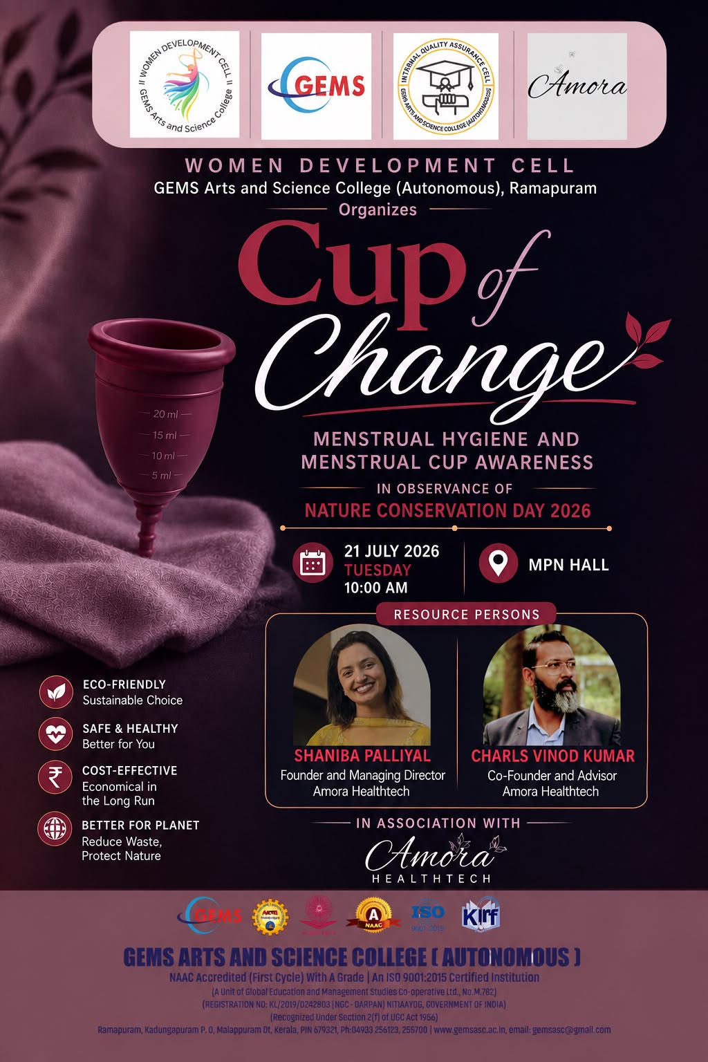 "Cup of Change" – Menstrual Hygiene & Menstrual Cup Awareness Session